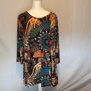Bohemian Paisley Print Dress 2XL